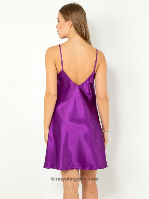 Purple Satin Chemise